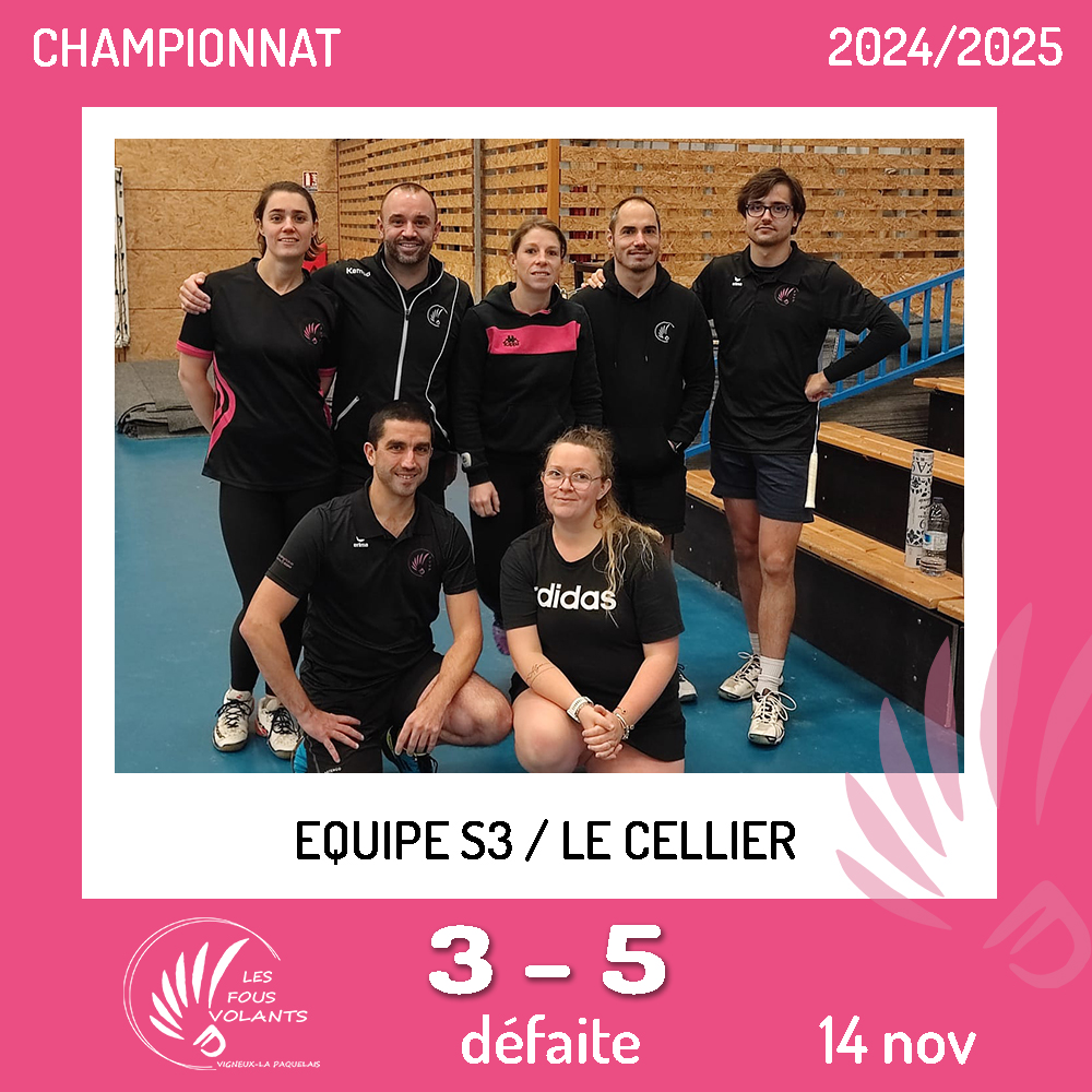 Rencontre J1 - Déplacement au Cellier - Ligné (défaite)