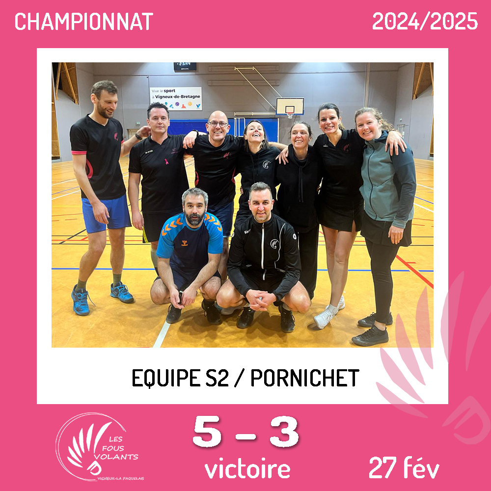 Rencontre J6 de la S2 - contre Pornichet (Victoire 5-3)