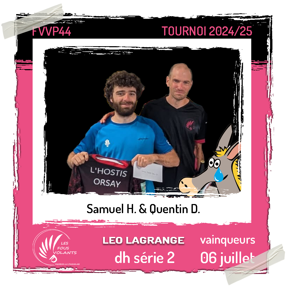 Les Fous Volants vainqueurs en double homme série 2 à Léo Lagrange