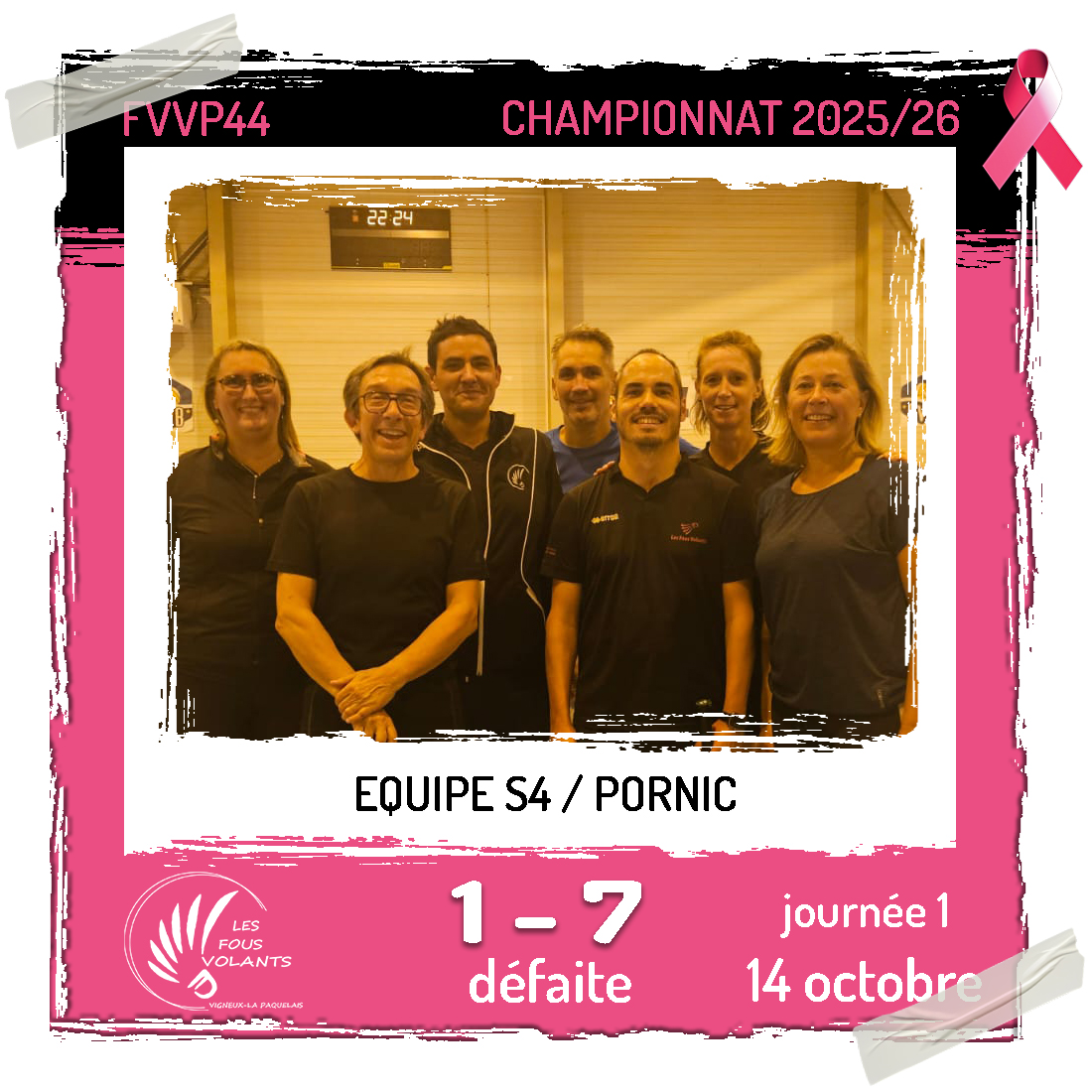 Rencontre J1 de la S4 : Vigneux contre Pornic (défaite)