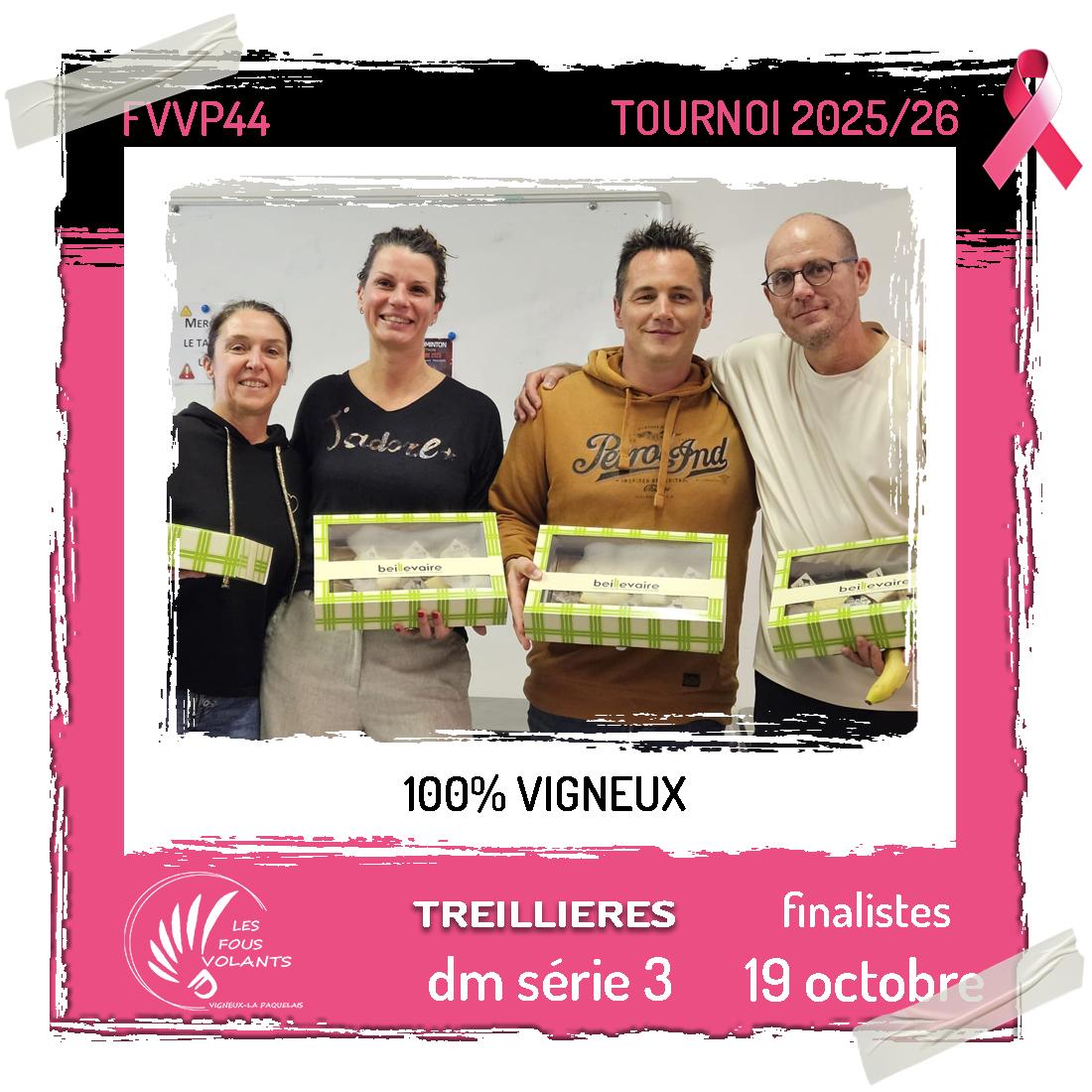 Une finale 100% Vigneux à Treillières en double mixte série 3