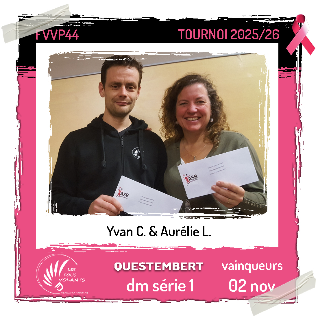 Victoire en double mixte série 1 à Questembert