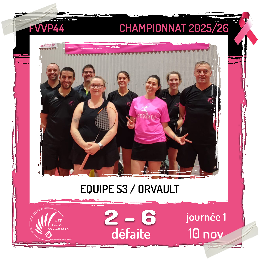 Rencontre J1 de la S3 : Vigneux contre Orvault (défaite)