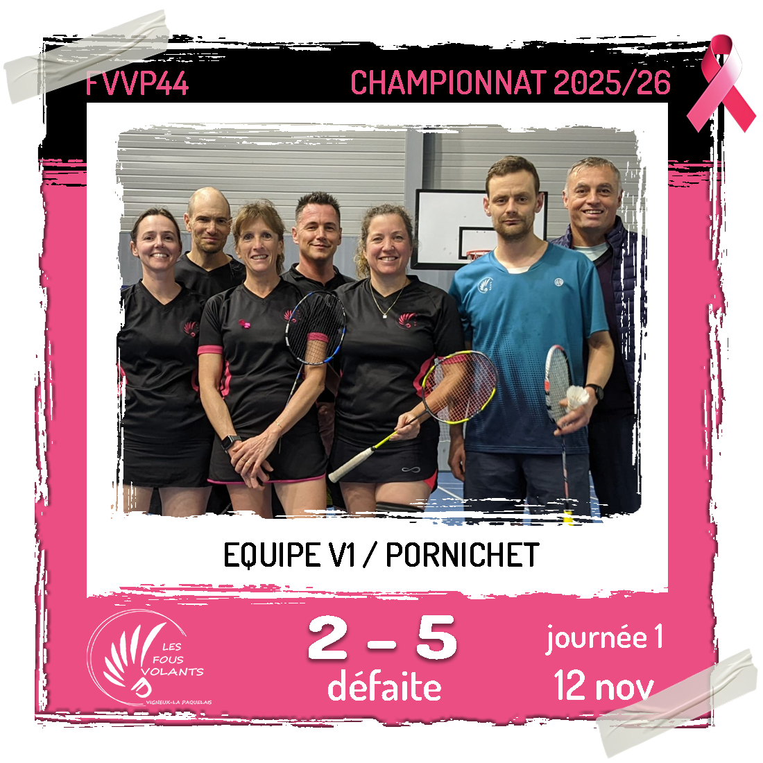 Rencontre J1 de la V1 : Vigneux contre Pornichet (défaite)