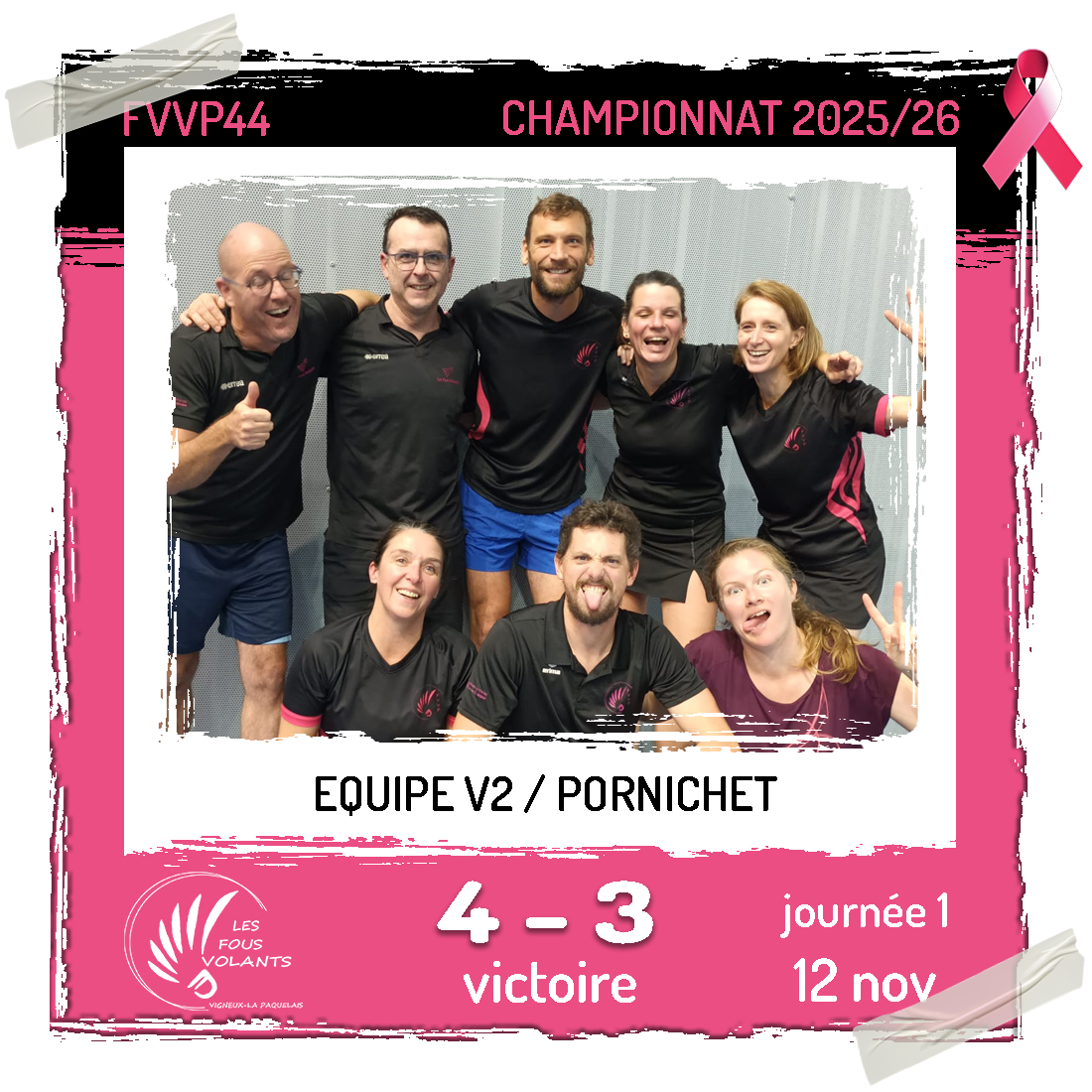 Rencontre J1 de la V2 : Vigneux contre Pornichet (victoire)