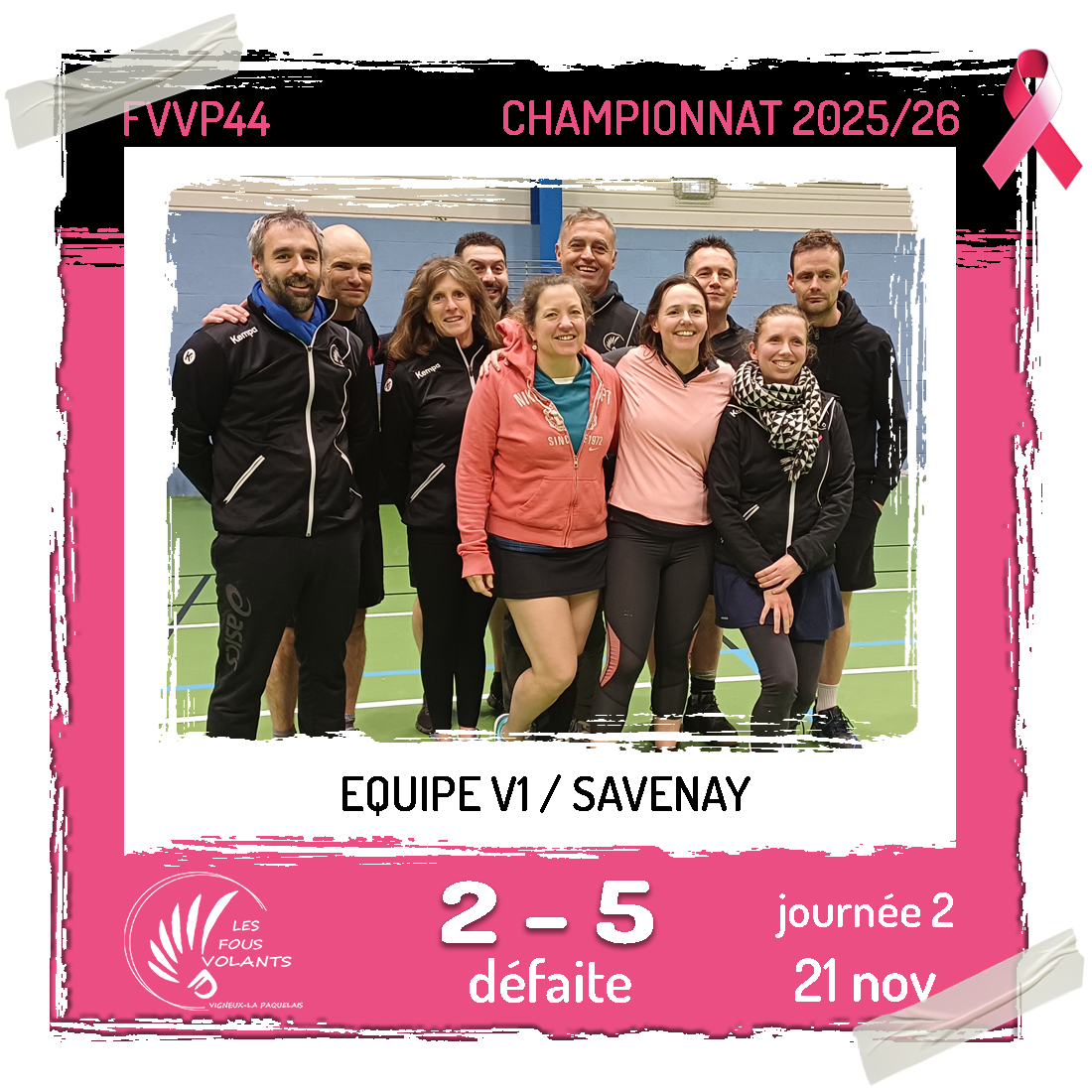 Rencontre J2 de la V1 : Vigneux contre Savenay (défaite)