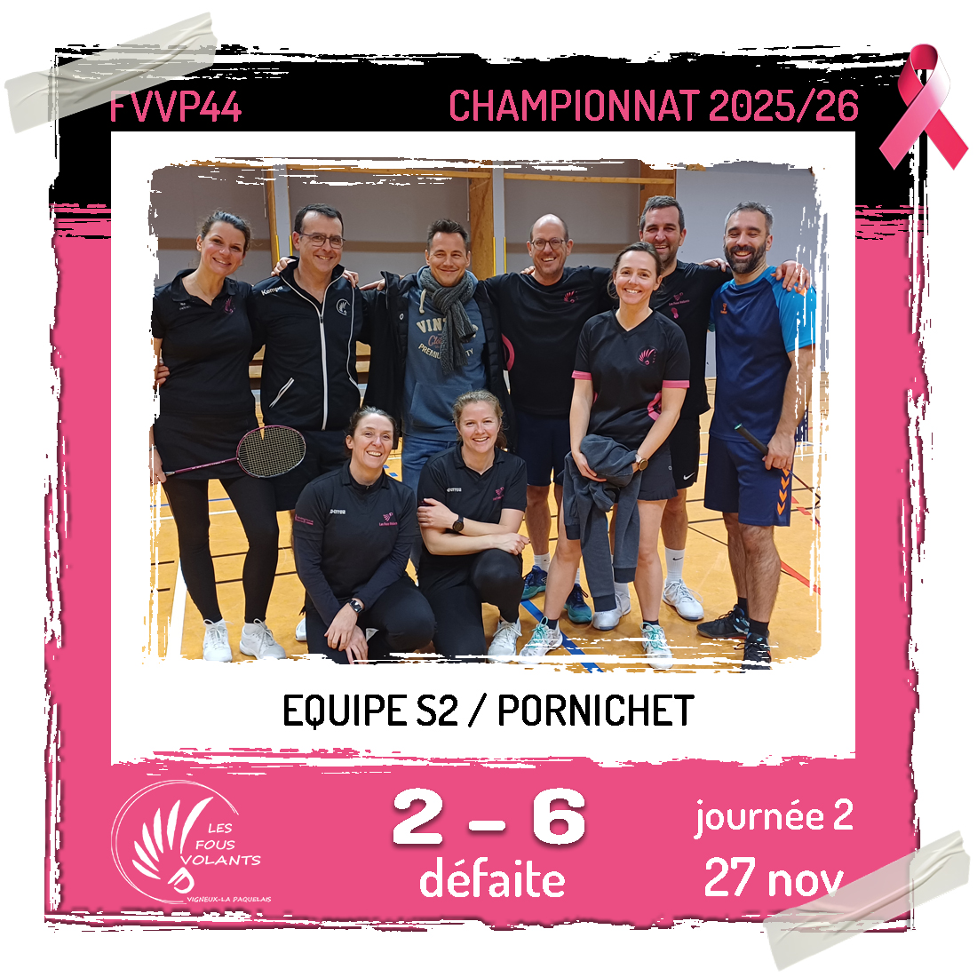 Rencontre J2 de la S2 : Vigneux contre Pornichet (défaite)