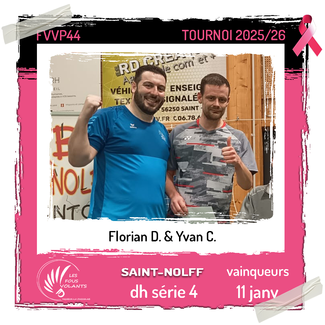 Victoire en double homme série 4 à Saint-Nolff