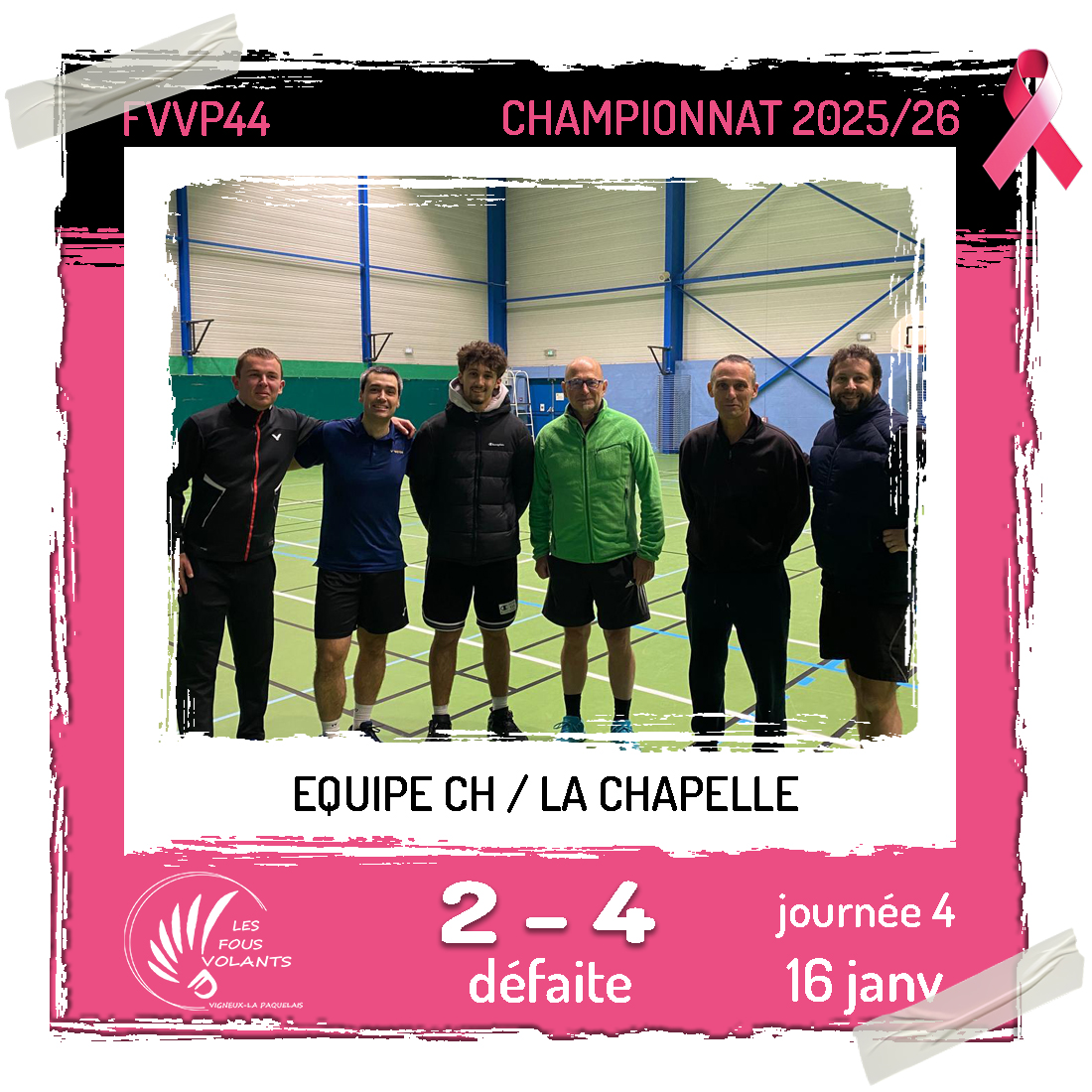 Rencontre J4 de la CH : Vigneux contre Pornichet (défaite)