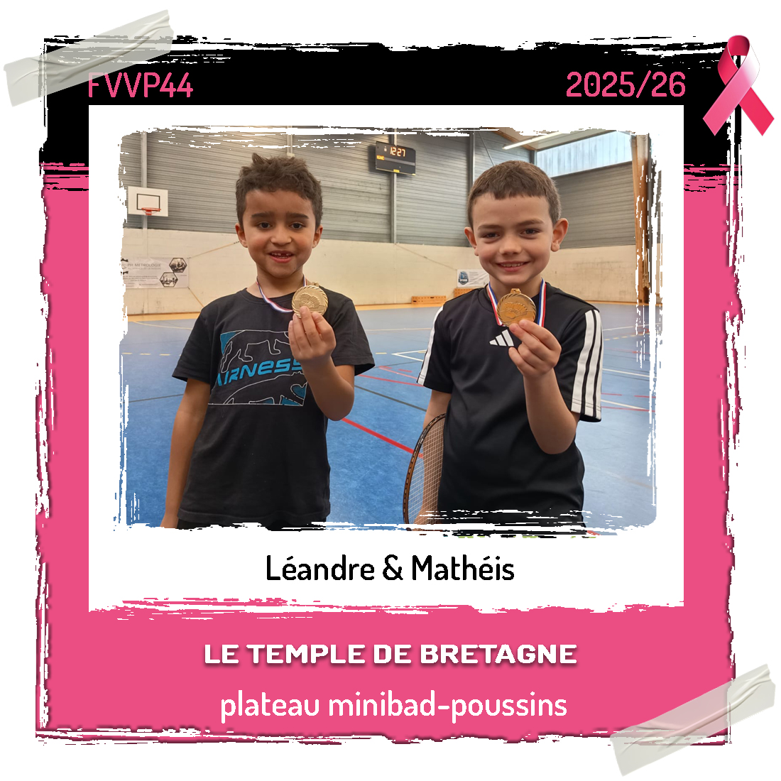 Léandre & Mathéis au 1er Plateau minibad-poussins de l'AVT