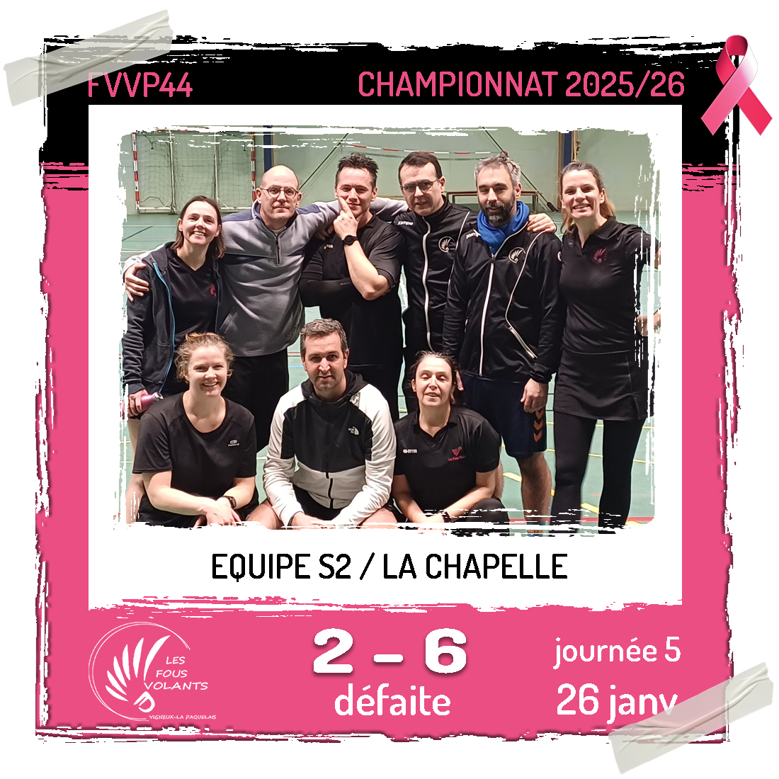 Rencontre J5 de la S2 : Vigneux contre La Chapelle (défaite)