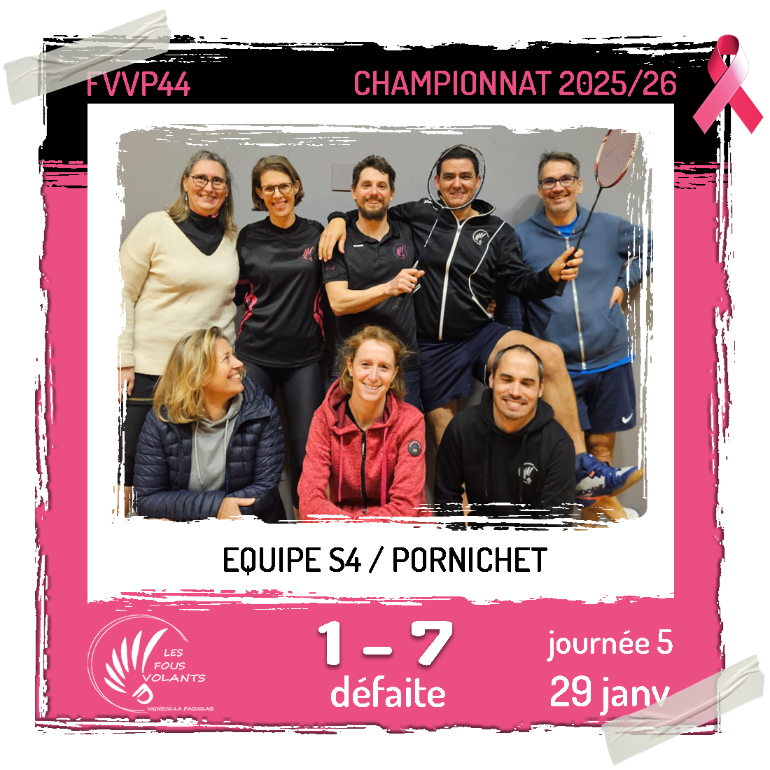 Rencontre J5 de la S4 : Vigneux contre Pornichet (défaite)