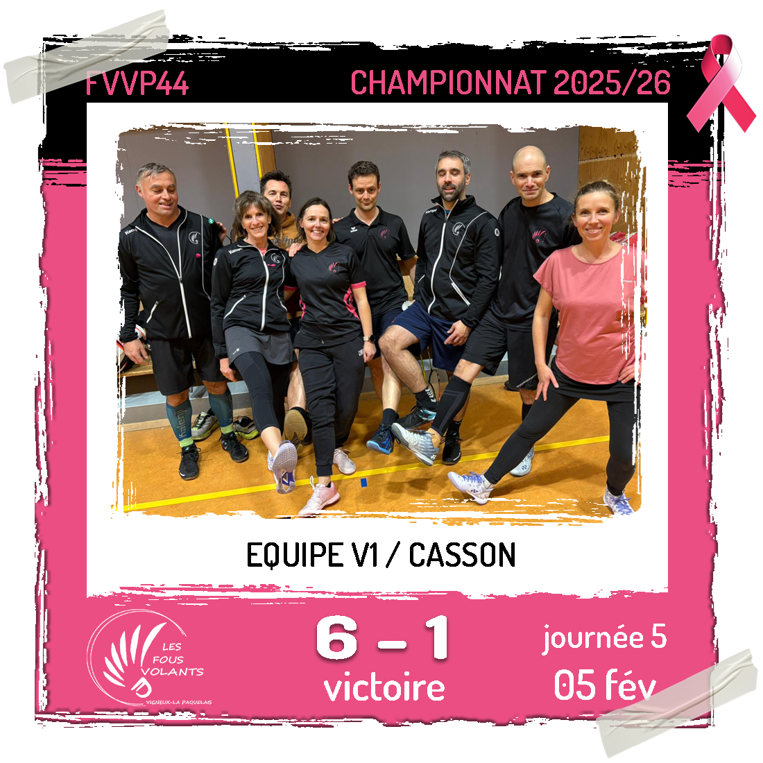 Rencontre J5 de la V1 : Vigneux contre Casson (victoire)