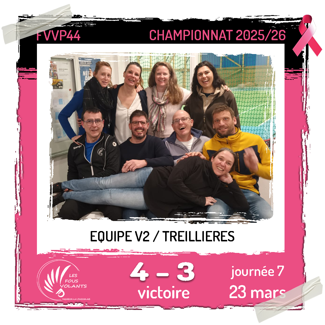 Rencontre J7 de la V2 : Vigneux contre Treillières (victoire)